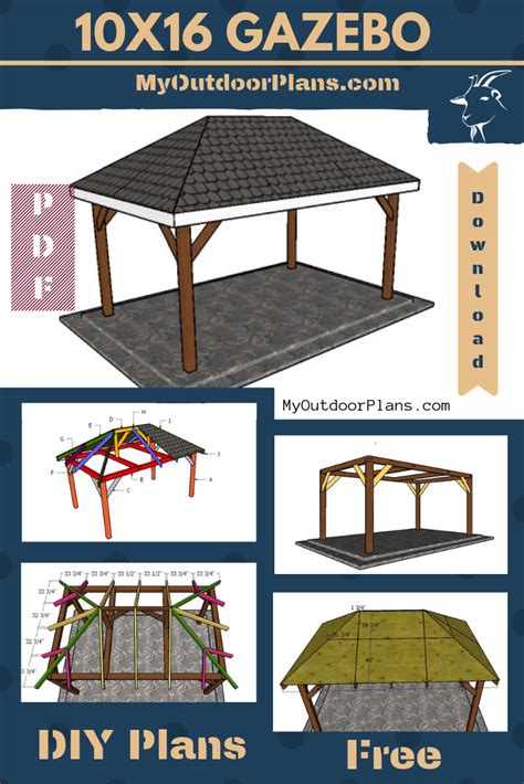 When i decided i really wanted a gazebo for my backyard, i got some estimates from local builders, looked at the prefab stuff at home you will have to also create your own materials list. 10x16 Gazebo Plans | Gazebo plans, Rectangular gazebo, Diy gazebo