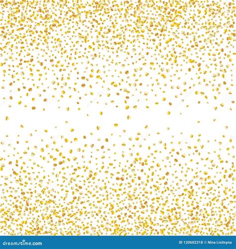 Golden Glitter Confetti On A White Background Stock Vector