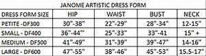Janome Artistic Dress Form Size Sewvacdirect