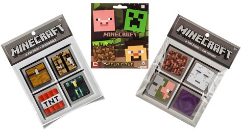 Minecraft Pin Collection Creeper Pig Dirt Block Steve Overworld Chest