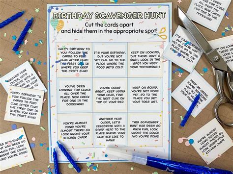 Printable Birthday Scavenger Hunt For Kids
