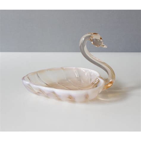 Vintage Duncan Miller Glass Swan Dish Chairish