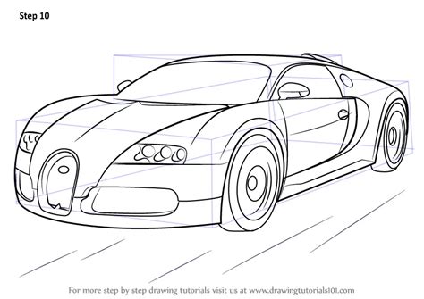 Learn How To Draw Bugatti Veyron Sports Cars Step By Step Drawing