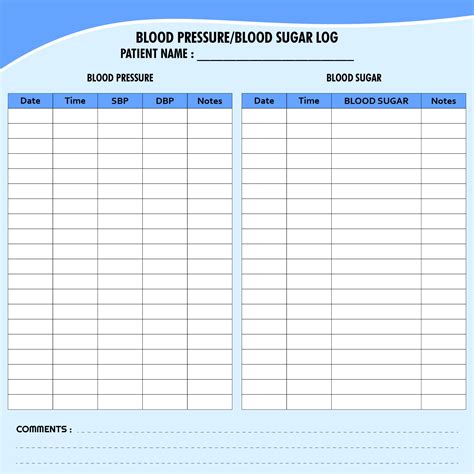 Best Sugar Blood Pressure Log Printable PDF For Free At Printablee