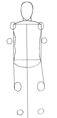 Draw the outline of the body as follows: How to Draw a Human Figure - Draw Step by Step