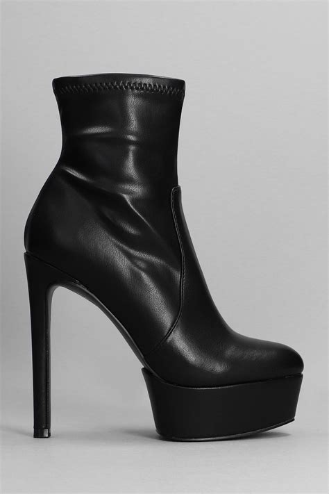 Steve Madden Tactical High Heels Ankle Boots In Black Leather Lyst