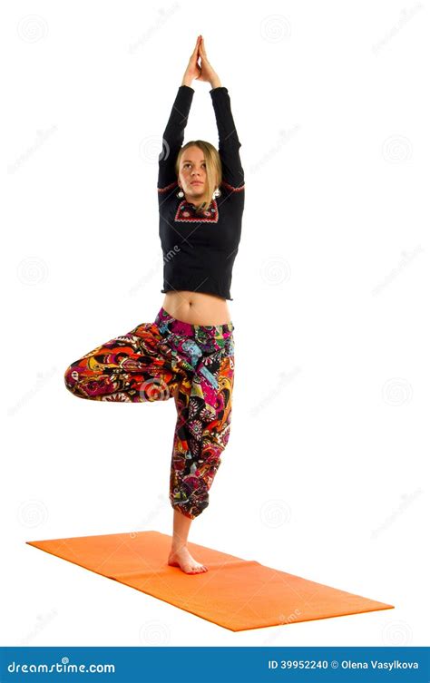 Vrikshasana A Position In Yoga Is Also Called Tree Stock Photo