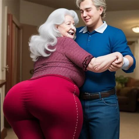Ai Image Upscaler Granny Showing Her Big Booty Touching Manfriend