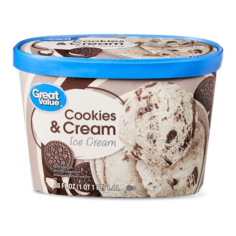 Great Value Cookies And Cream Ice Cream 48 Fl Oz Cookies