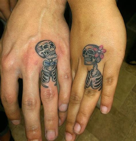 Skull Wedding Ring Tattoos Skullspiration