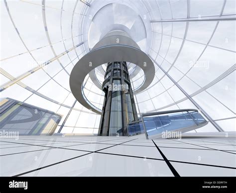 Science Fiction Architecture Visualisation 3d Rendered Illustration