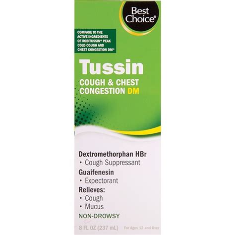 Best Choice Tussin Cough And Chest Congestion Dm Cough Syrup 8 Oz