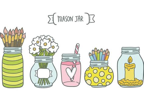 Free Mason Jar Vectors Download Free Vector Art Stock Graphics And Images