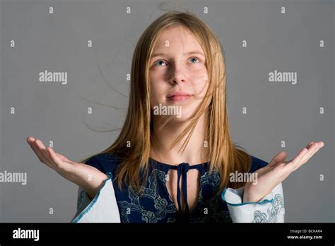 Portrait Of Preteen Girl Stock Photo Alamy