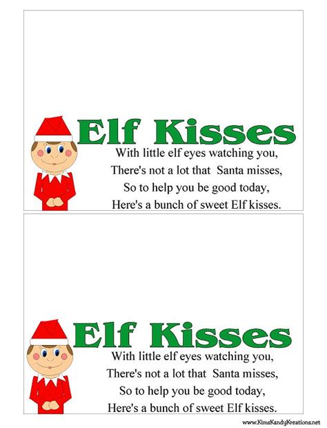 printable christmas labels templates elf kisses