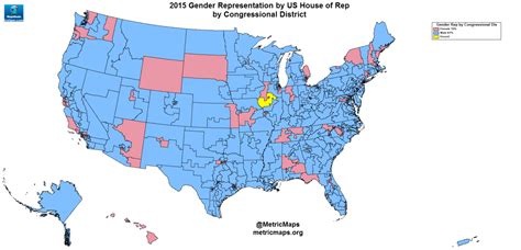 Mapsontheweb 2015 Gender Representation By Us House Of Rep By
