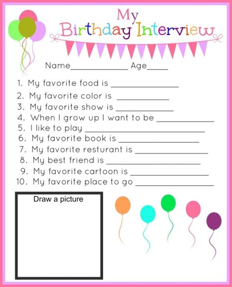 Birthday Interview Printable A Cup Full Of Sass
