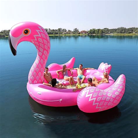 2019 Summer 6 Adults Huge Inflatable Pool Float Giant Floating Flamingo