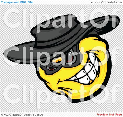 Clipart Yellow Smiley Emoticon Bandit Grinning Royalty Free Vector