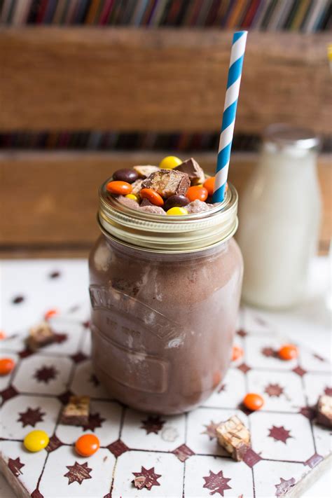 If you insert a spoon and try to pull it out, the thick shake should give a little resistance.10 x research source. Reese's Pieces Milkshake (click the photo to get the ...