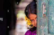 indian girl village standing house rural pradesh andhra doorway her india alamy