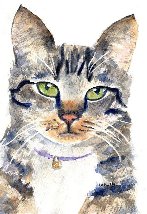Prints Tabby Cat Art Print Cat Illustration Watercolour Cat Art Cat