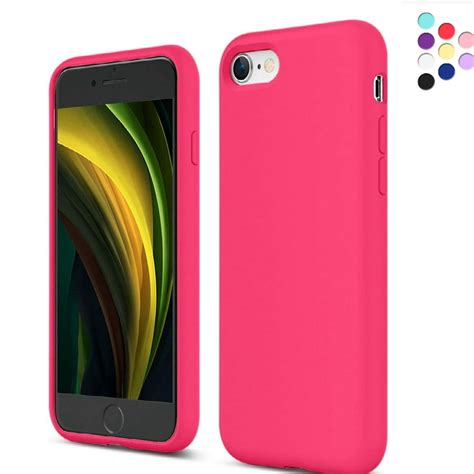 Silicone Case For Iphone Se And Iphone 8 And Iphone 7 Liquid Silicone Phone Case Hot Pink