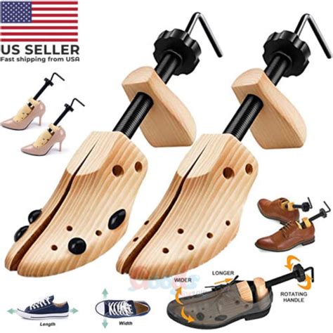 2 Way Wooden Shoe Stretcher Unisex Boot Shoes Adjustable Length And Width