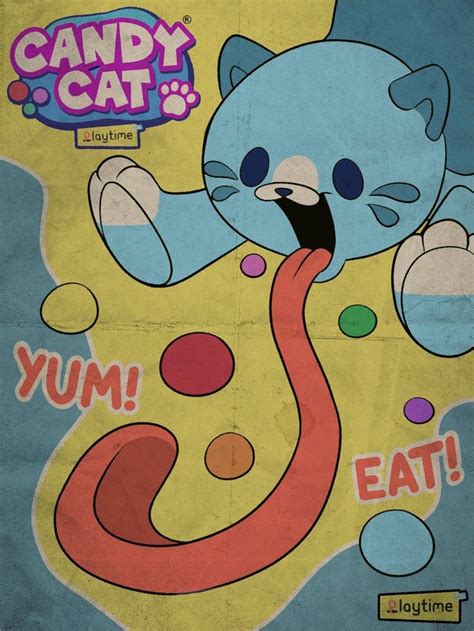 candy cat Графические постеры Милые рисунки Винтажные плакаты