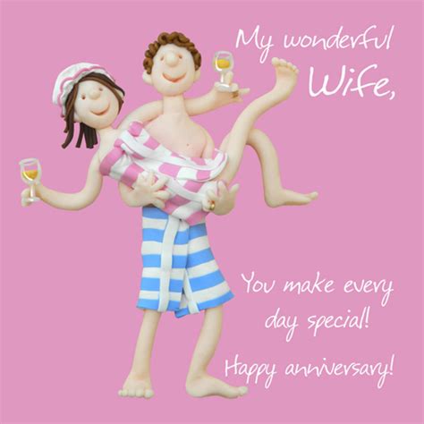 Wonderful Wife Anniversary Greeting Card One Lump Or Two Cards Love