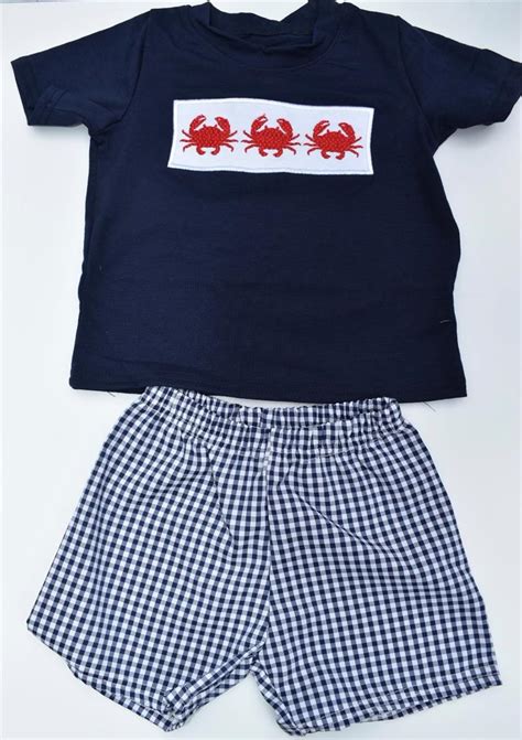 Boys Checkered Two Piece Crab Outfit