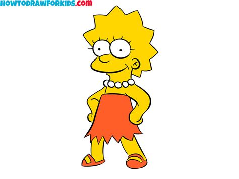 How To Draw Lisa Simpson Easy Drawing Tutorial For Kids