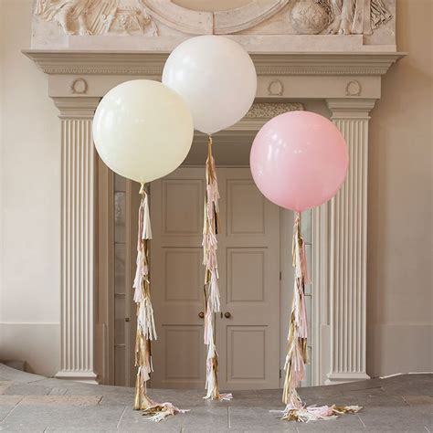 36 Giant Jumbo Round Balloon With Tassel Garland Tail Wedding