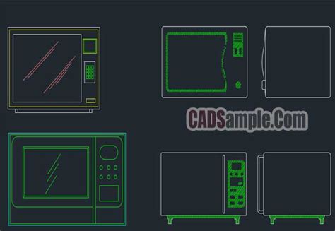 Microwave Oven Cad Block Drawing