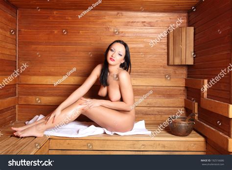 Beautiful Naked Nudes Woman Relaxing Sauna Stock Photo 192516686