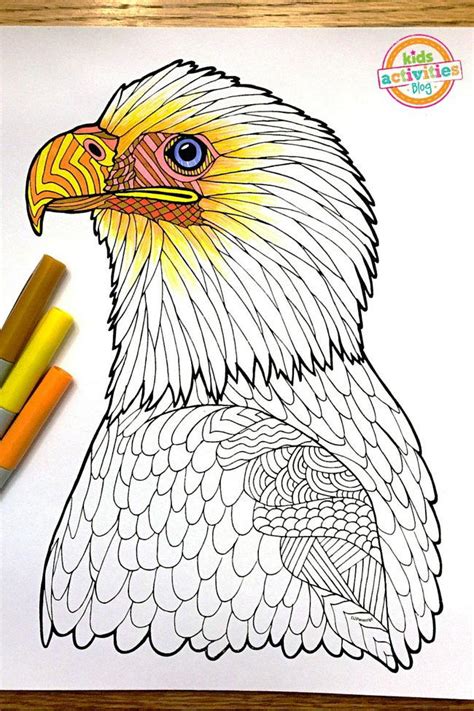 Select from 35919 printable coloring pages of cartoons, animals, nature, bible and many more. Bald Eagle Zentangle Coloring Page | FaveCrafts.com