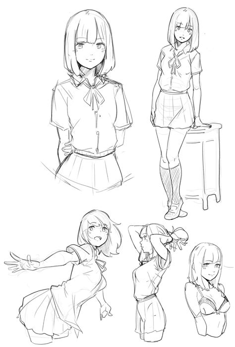 Anime Drawing References Schoolgirl Poses Drawing Reference Anime