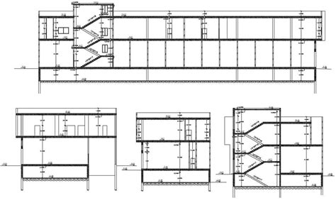 Commercial Building Section With Dimension Cadbull