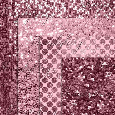 42 Rose Gold Glitter Papers 12 Inch 300 Dpi Planner Paper Etsy