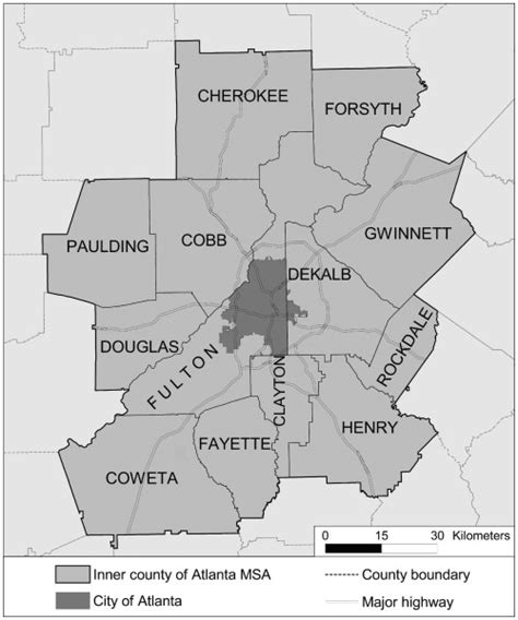 Map Of Atlanta With Surrounding Metropolitan Counties Download