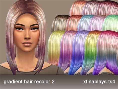 The Sims Resource Gradient Hair Recolor 2 By Xtinaplays Ts4