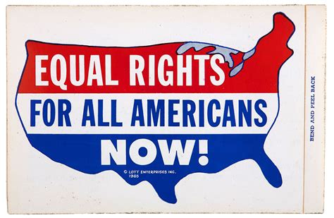 Item Detail Large 1965 Sticker Equal Rights For All Americans Now