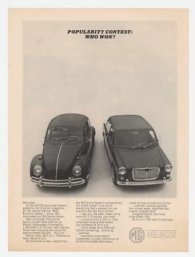 1965 Mg Sports Sedan Vs Vw Beetle Popularity Contest Print