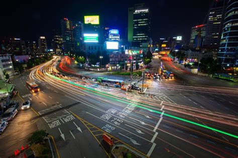 Seoul City Traffic At Night Editorial Stock Photo Image Of Asia