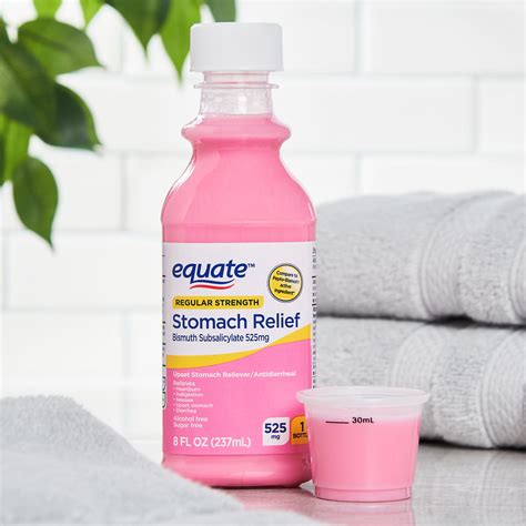 equate regular strength stomach relief liquid 262 mg 8 oz