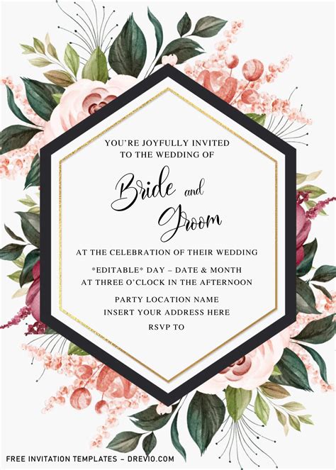 Free Printable Wedding Invitation Kit Templates
