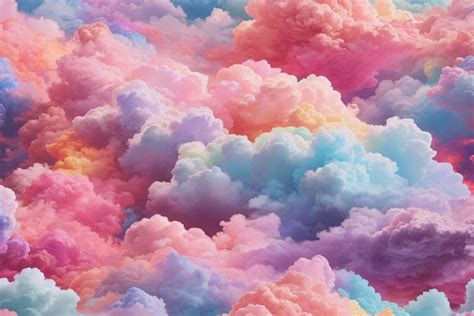 Rainbow Cotton Candy Cloud Background Graphic By Forhadx5 · Creative