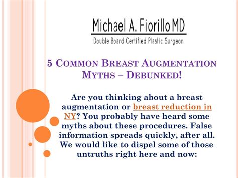 Ppt 5 Common Breast Augmentation Myths Debunked Powerpoint