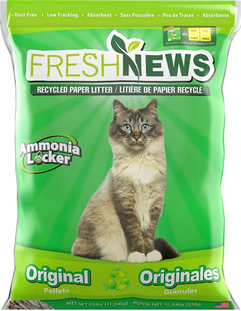 Fresh News Unscented Non Clumping Paper Cat Litter 25 Lb Bag