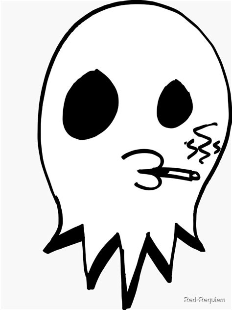 Smoking Ghost Sticker For Sale By Red Requiem Redbubble